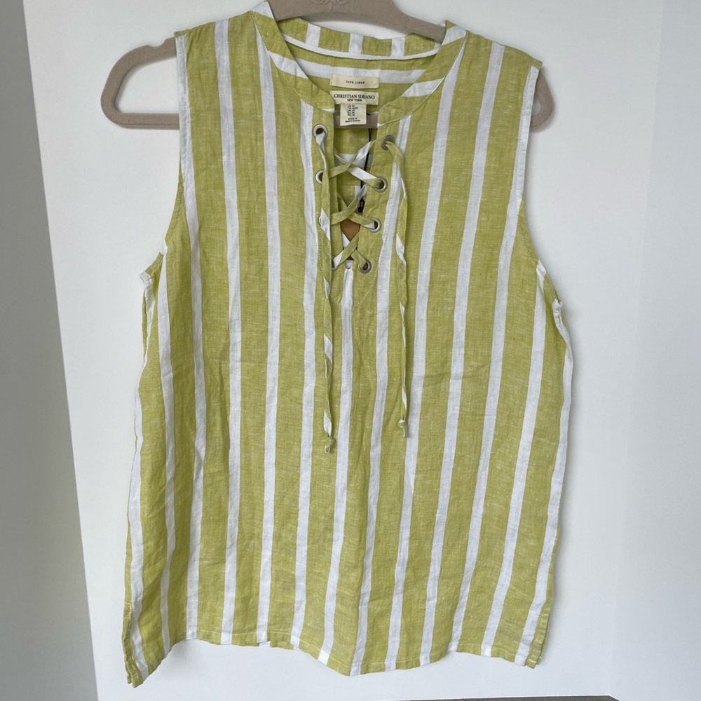Christian Siriano Linen Tank Tunic Blouse NWT